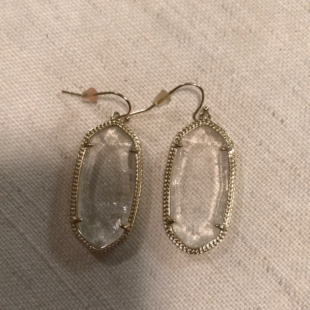 Kendra Scott clear cracked Elle earrings
